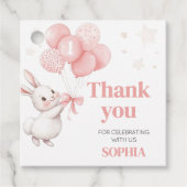 Einige Bunny Balloon Birthday Party Square Geschenkanhänger (Vorderseite)