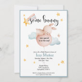 Einige Bunny Balloon & Shooting Star Baby Dusche Einladung (Vorderseite)