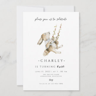 Einige Bunny Birthday moderne minimalistisch Einladung
