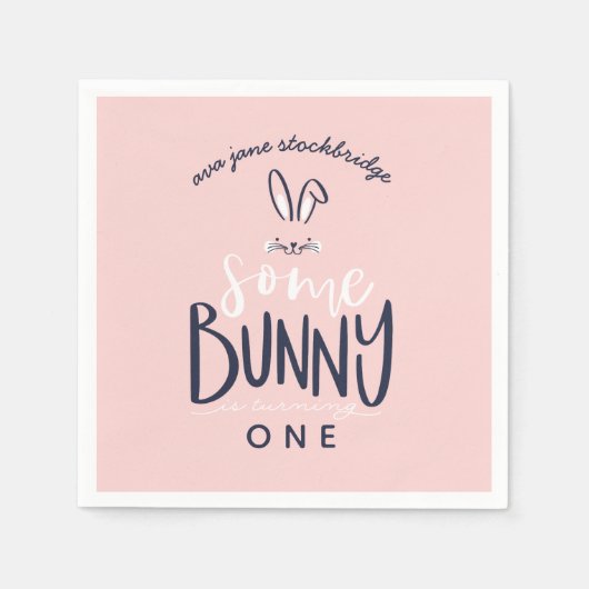 EINIGE BUNNY BIRTHDAY PARTY NAPKINS SERVIETTE (Vorderseite)