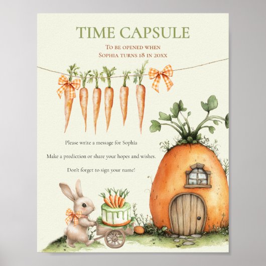 Einige Bunny Carrot 1. Geburtstag Time Kapsel Poster (Vorne)