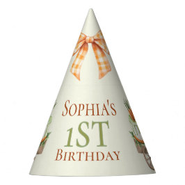 Einige Bunny Carrot 1. Geburtstag Wasserfarbe Partyhütchen