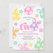 Einige Bunny Daisy Floral Pastel Frühling 2. Gebur Einladung (Vorderseite)