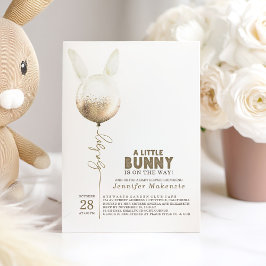 Einige Bunny Gold Ballon Elegante Spring Baby Dusc Einladung