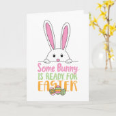 Einige Bunny ist bereit für Ostern Pun Bunny Day E Karte (Gelbe Blume)