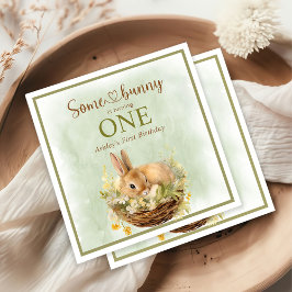 Einige Bunny ist ein 1. Geburtstag Serviette