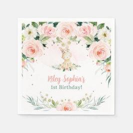 Einige Bunny ist ein Blumenrosa Roses Rabbit Party Serviette