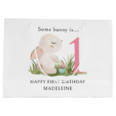 Einige Bunny ist ein Personalisierter 1. Geburtsta Große Geschenktüte (Rückseite)