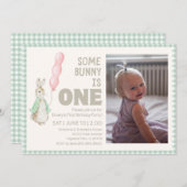 Einige Bunny ist eine Einladung zum ersten Geburts (Vorne/Hinten)