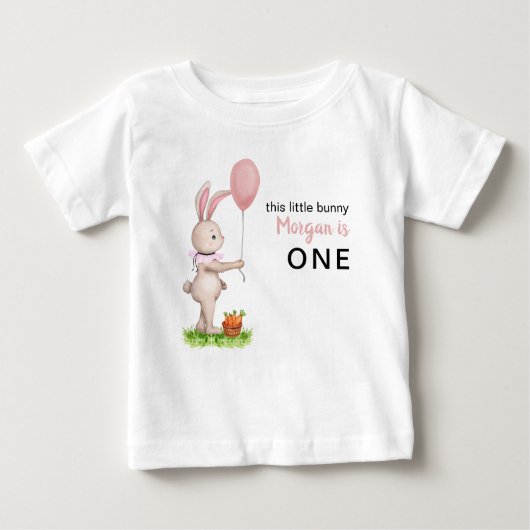 Einige Bunny ist One Niedlich Rabbit Balloon 1. Ge Baby T-shirt (Vorderseite)