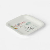 Einige Bunny ist One Niedlich Rabbit Balloon 1. Ge Pappteller (Gewinkelt)