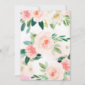 Einige Bunny ist One Pink Floral Rose 1. Geburtsta Einladung (Rückseite)