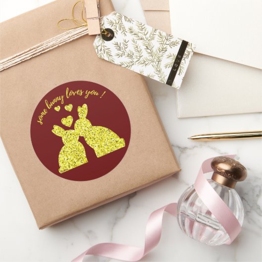 EINIGE BUNNY LIEBEN SIE RUNDER AUFKLEBER (Schenken)