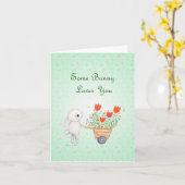 Einige Bunny Lover Sie Niedlich Bunny Rabbit Liebe Karte (Gelbe Blume)
