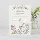 Einige BUNNY machen einen Kernpunkt zum Geburtstag Einladung (Stehend Vorderseite)