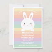 Einige Bunny macht eine Rainbow Birthday Party Einladung (Vorderseite)