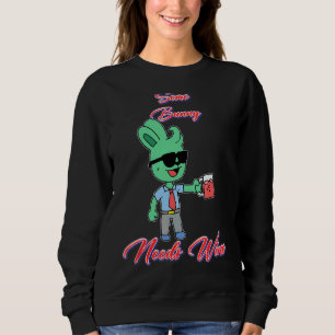 Einige Bunny Needs Wine Spaß Sweatshirt