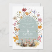 Einige Bunny Oaster Wildblume Kinderdusche Einladung (Vorderseite)