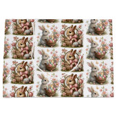 Einige Bunny Oaster Wildblume Kinderdusche Große Geschenktüte (Vorderseite)