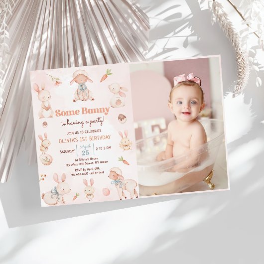 Einige Bunny Ostereier Frühjahr Geburtstag Foto Einladung
