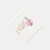 Einige Bunny Pink Bow Ballon Bunny Baby Dusche Serviette (Ecke)