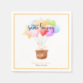 Einige Bunny Rainbow Ballon Bunch Baby Dusche Serviette (Vorderseite)