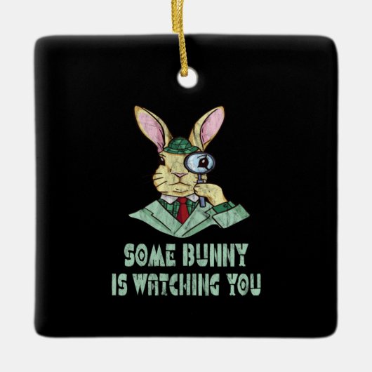 Einige Bunny sieht dir Ostersonne zu Keramikornament (Vorderseite)