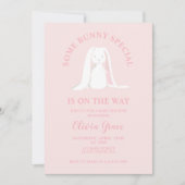 Einige Bunny Special Pink Gingham Baby Dusche Einladung (Vorderseite)