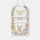 Einige Bunny Wildblume Party Vielen Dank für Ihr I Geschenkanhänger (Vorderseite)