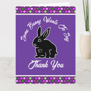 Einige Bunny Will, Ihnen zu danken Lilac Polka Dot Dankeskarte