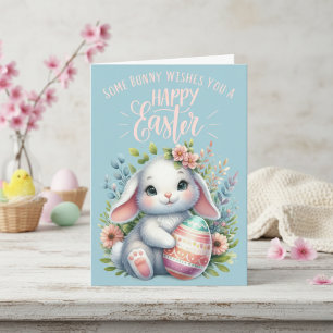 Einige Bunny wünscht Ihnen ein glückliches Osterfe Feiertagskarte