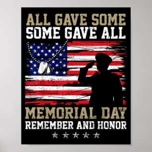 Einige gaben Salute Veteran Memorial Day Distresse Poster