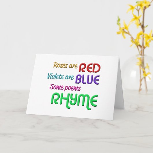 "Einige Gedichte rhym" Jeder Anlass Blank Card Karte (Gelbe Blume)