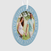 Einige Geschenke Blue erwartet Baby Maternity Foto Ornament (Vorderseite)