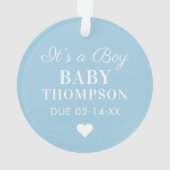 Einige Geschenke Blue erwartet Baby Maternity Foto Ornament (Rückseite)