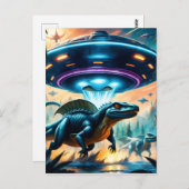 Einige glauben, UFOs seien eigentlich Alien Raumec Postkarte (Vorne/Hinten)