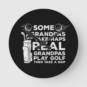 Einige Grandpas Nickerchen Spielspazierweg Golf Pa Runde Wanduhr