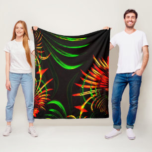 Einige Gras-Blätter, Feuerfarben in "Blume-Blätter Fleecedecke
