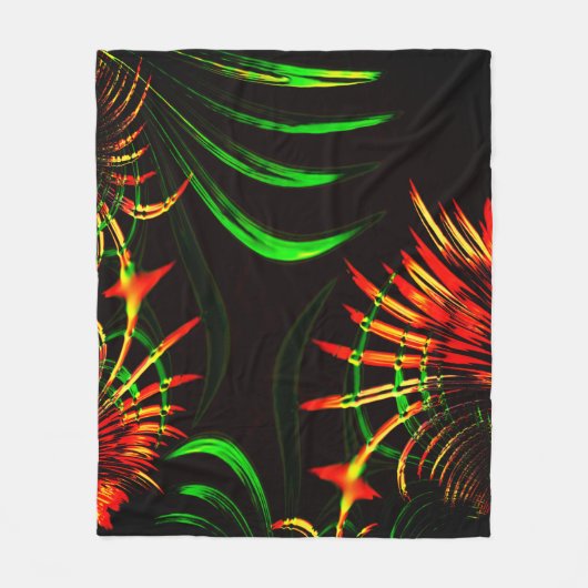 Einige Gras-Blätter, Feuerfarben in "Blume-Blätter Fleecedecke (Vorderseite)