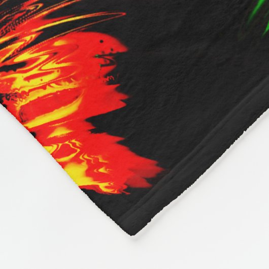 Einige Gras-Blätter, Feuerfarben in "Blume-Blätter Fleecedecke (Ecke)