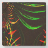 Einige Gras-Blätter, Feuerfarben in "Blume-Blätter Steinuntersetzer (Vorderseite)