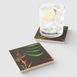 Einige Gras-Blätter, Feuerfarben in "Blume-Blätter Steinuntersetzer