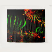 Einige Gras-Blätter, Feuerfarben in "Blume-Blätter Wandteppich (Vorderseite (Horizontal))