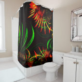 Einige Gras-Blätter und geschnitzte 'Blume-Blätter Duschvorhang (Beispiel)