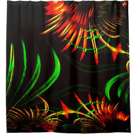 Einige Gras-Blätter und geschnitzte 'Blume-Blätter Duschvorhang (Vorderseite)