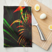 Einige Gras-Blätter und geschnitzte 'Blume-Blätter Geschirrtuch (Viertel Falte)