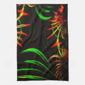 Einige Gras-Blätter und geschnitzte 'Blume-Blätter Geschirrtuch (Vertikal)