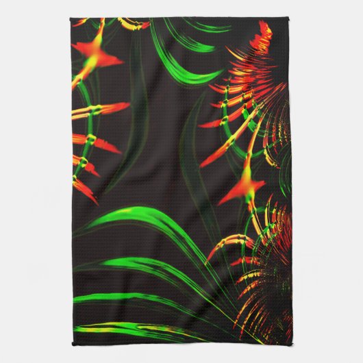 Einige Gras-Blätter und geschnitzte 'Blume-Blätter Geschirrtuch (Vertikal)