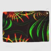 Einige Gras-Blätter und geschnitzte 'Blume-Blätter Golfhandtuch (Horizontal)