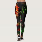 Einige Gras-Blätter und geschnitzte 'Blume-Blätter Leggings (Rückseite)